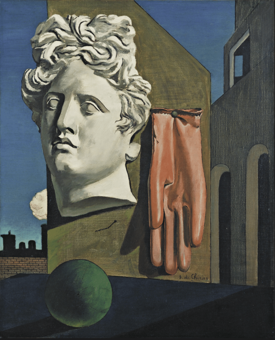 Giorgio de Chirico, Chant d'Amour, peinture surréaliste, fantastique, onirique, absurde, rêve, étrange.